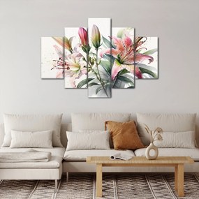 Obraz - Ľalia, ilustrácie (150x105 cm)