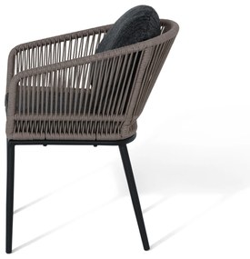 Jedálenské kreslo s okrúhlou opierkou a textilným výpletom