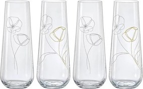Crystalex poháre na prosecco FLOWERS 250 ml 4 ks