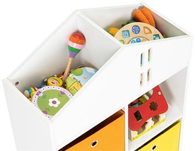 EcoToys Detská drevená knižnica domček - 2x úložný box