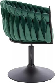 LuxuryForm DESIGN Stolička NORDEN VELUR na čiernom tanieri - zelená