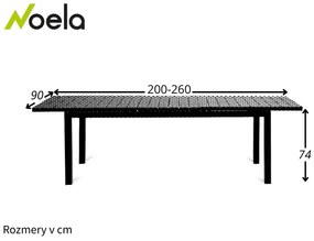 Noela Kovový rozkladací stôl Grande Lungo XXL