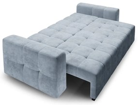 Svetlomodrá zamatová rozkladacia pohovka Milo Casa Luca