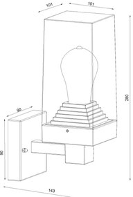 Globo 31370 - Vonkajšie nástenné svietidlo GABBA 1xE27/40W/230V IP44