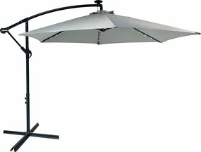 Avenberg Veľký nastaviteľný slnečník Sunny LED300, sivý