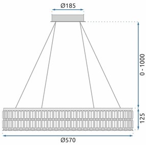 Toolight Toolight, LED stropné svietidlo 60cm APP1568-CP, zlatá, OSW-06979
