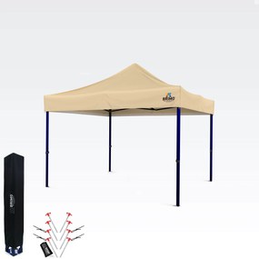 BRIMO Nožnicový stan 3x3 m – Rýchla montáž a 100% ochrana pre Párty a Oslavy - bez 3 stien - Béžová 31