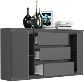 Priestranná komoda R-140-S3 - rôzne farebné prevedenia biela