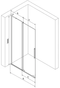 Mexen Velar L, posuvná sprchová zástena Walk-in 110 x 200 cm, 8mm šedé sklo, medená matná, 871-110-003-43-65