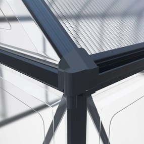 Skleník so základňou BestBerg SH‑6B / 6,6 m² / 364 × 182 × 208 cm / čierna