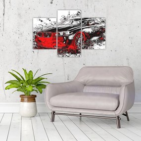 Obraz - Maľované auto v akcii (90x60 cm)