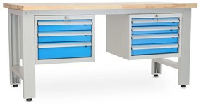 Dielenský stôl Solid OAK-34, 180 cm, 2 závesné boxy, dub