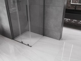 Mexen Velar, sprchový kút s posuvnými dverami 110 x 110 cm, 8mm číre sklo, brúsený grafit, 871-110-110-01-95