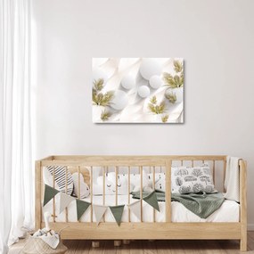 Sklenený obraz - 3D kruhy s kvetinami (70x50 cm)