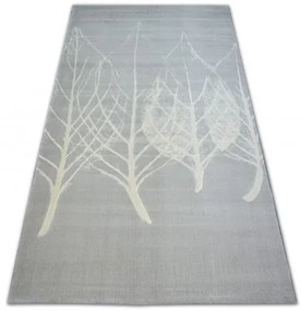 Koberec SCANDI 18281/652- Listy sivá krémová Veľkosť: 80x150 cm