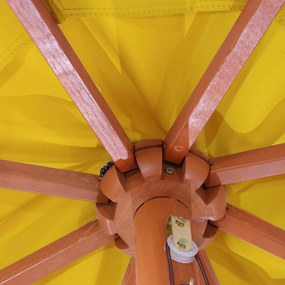 Slnečník Florida Ø 3,5m - polyester/drevo 7kg - žltá