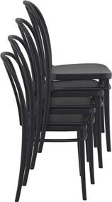 VICTOR záhradná stolička bez podrúčok black