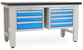 Dielenský stôl Solid MDF-34, 150 cm, 2 závesné boxy, čierna