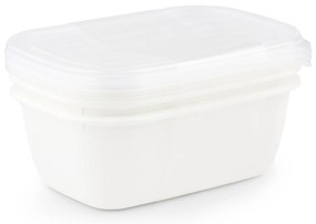 Plastové dózy do mrazničky, Rotho FREEZE, biela, sada 3 x 1 l (20 x 14 x 10)