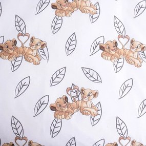 Svetložlté bavlnené detské obliečky do postieľky 100x135 cm Lion King "Best Friends" – Jerry Fabrics
