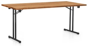 Skladací stôl 180 x 80 cm, čierna podnož, dub zlatý