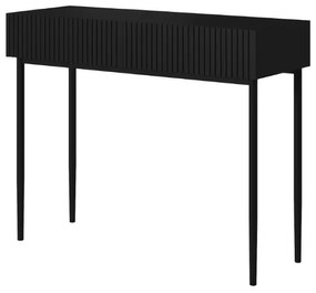 Moderný písací stôl Nicole - čierny mat / čierne nožičky