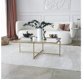 Konferenčný stolík SLNKO 35x94 cm zlatá/číra