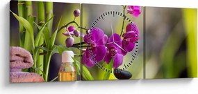 Obraz - spa and stones (s hodinami) (90x30 cm)