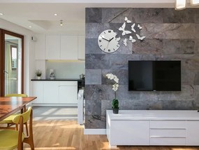 Moderné nástenné hodiny BUTTERFLIE 3D WHITE