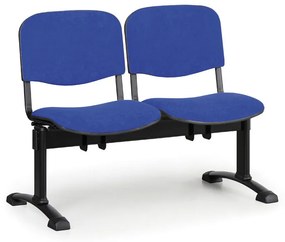 Čalúnená lavica do čakární VIVA, 2-sedadlo, modrá, čierne nohy