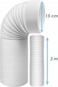 Rúra Na Klimatizáciu Dĺžka 3m Priemer 15cm Pevná Elastická Harmoniková