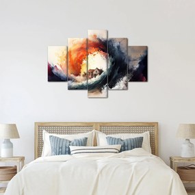 Obraz - Vo víre povodne, akvarel (150x105 cm)