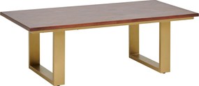 XXXLutz KONFERENČNÝ STOLÍK, zlatá, farba vlašského orecha, drevo, kov, 120/60/40 cm MID.YOU - Stolíky do obývačky - 001630014006