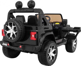 Ramiz Jeep Wrangler Rubicon terénne auto na batérie pre deti čierne + diaľkové ovládanie + 4x4