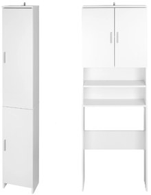 Livarno home Skrinka nad práčku Liverpool + Vysoká kúpeľňová skrinka Liverpool, biela  (800008454)