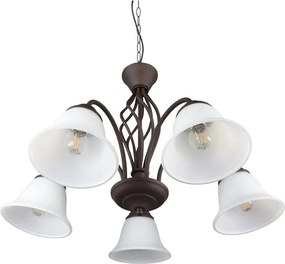 Tmavohnedé závesné svietidlo so skleneným tienidlom ø 60 cm Rustica – Trio