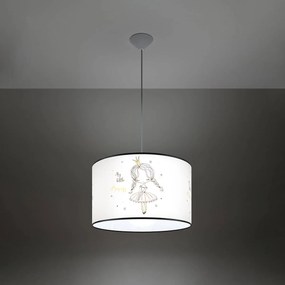 Sollux Lighting Detské závesné svietidlo Princess, 1x plastové tienidlo so vzorom, (fi 40cm)