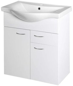 Aqualine Aqualine, KERAMIA FRESH umývadlová skrinka, 1 zásuvka, 60,6x74x33,7cm, biela, 50064A