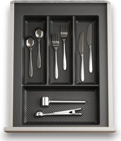 IN-DURO Príborník STRIPES 29 - 35 cm s hĺbkou 42 - 49 cm, antracit