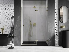 Mexen, Mexen Lunar L pravé otočné sprchové dvere 140 cm, transparentné, zlaté - 834L-140-000-50-00-P