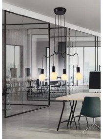Luster na lanku BASSO 4xE27/40W/230V čierna