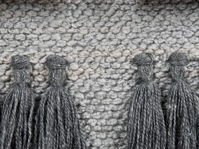Bavlnená nástenná dekorácia so strapcami sivá JIWA Beliani