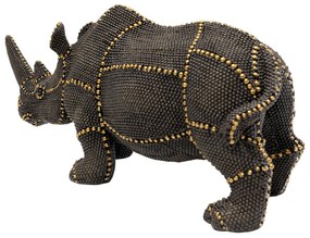 Rhino Rivets Pearls dekoračná soška hnedo-zlatá 26 cm