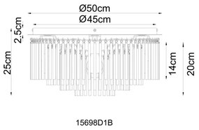 Globo 15698D1B - Stropné svietidlo GORLEY 5×E27/60W/230V, priemer 50 cm