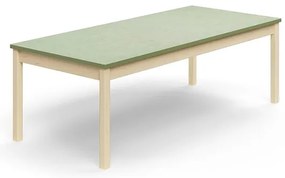 Stôl DECIBEL, 1800x800x590 mm, akustické linoleum, breza/zelenošedá