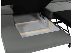 Rohová rozkladacia sedačka v tvare U Torezio Mini, Dostupné poťahy: Soft 029 (sivá) ekokoža + Lux 05, Strana: pravá