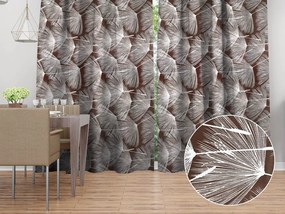 Biante Bavlnený záves Sandra SA-499 Biele abstraktné páperie na hnedom 150x150 cm