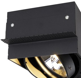 Sada 6 zapustených bodových svetiel čiernych GU10 AR111 bez rámu 2-svetlo - Oneon