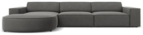 Sivá zamatová rohová pohovka (ľavý roh) Jodie - Micadoni Home