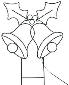 Brilagi - Vonkajšia vianočná LED dekorácia LED/3xAA IP44 55x32 cm zvončeky